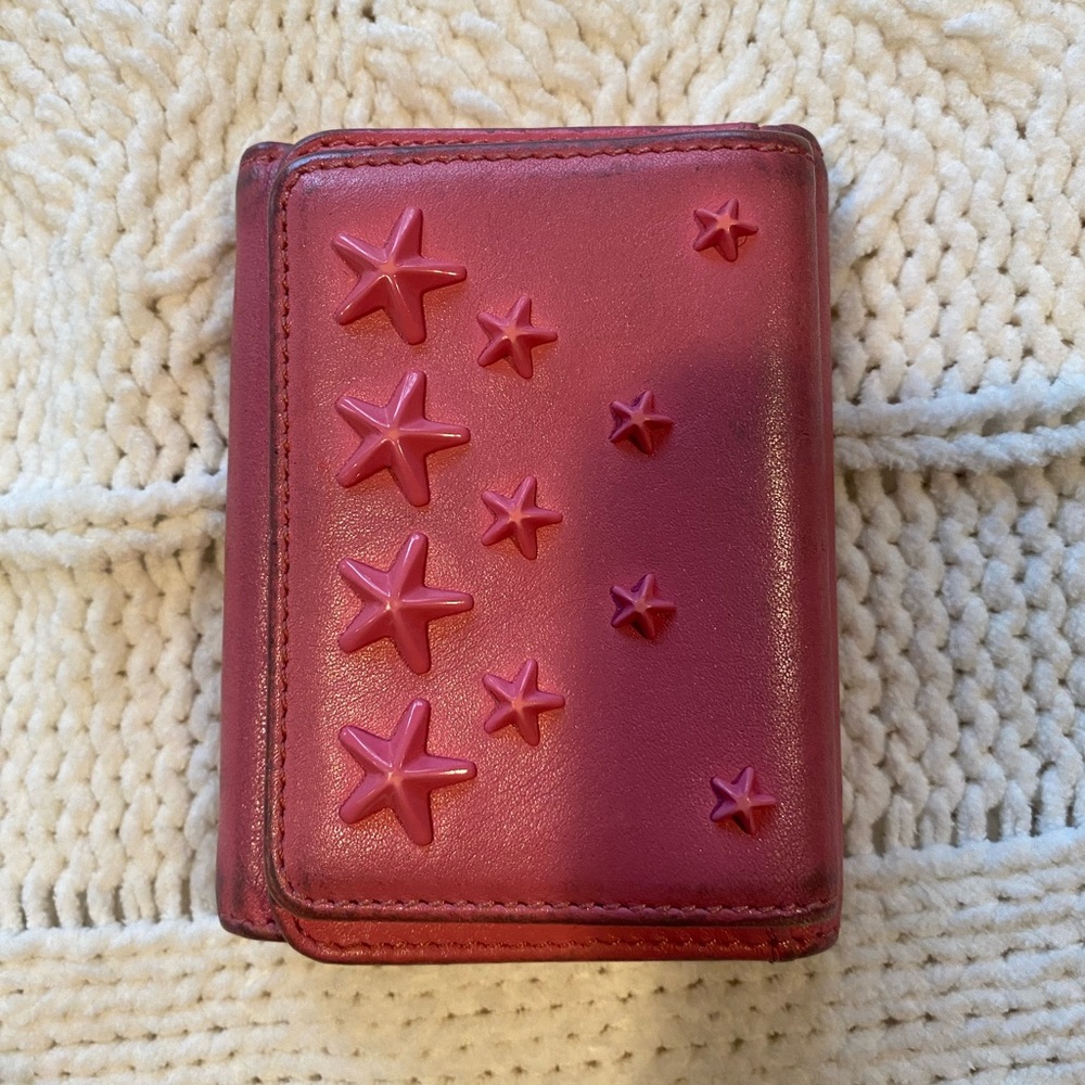 Jimmy Choo Pink Wallet with Star Accents